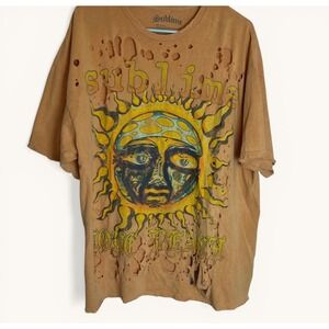 Vintage Style Distressed Sublime Sun Graphic T Grunge Y2K Urban Outfitters S/M